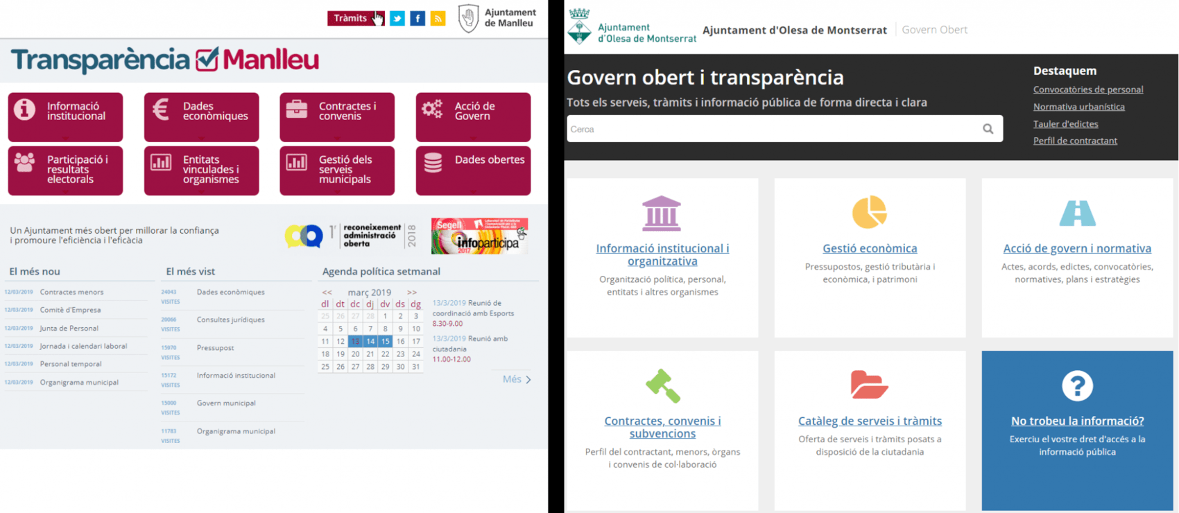 Administração digital das prefeituras de Manlleu e Olesa