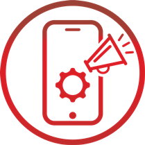 seo icono rojo altavoz seo icono rojo altavoz